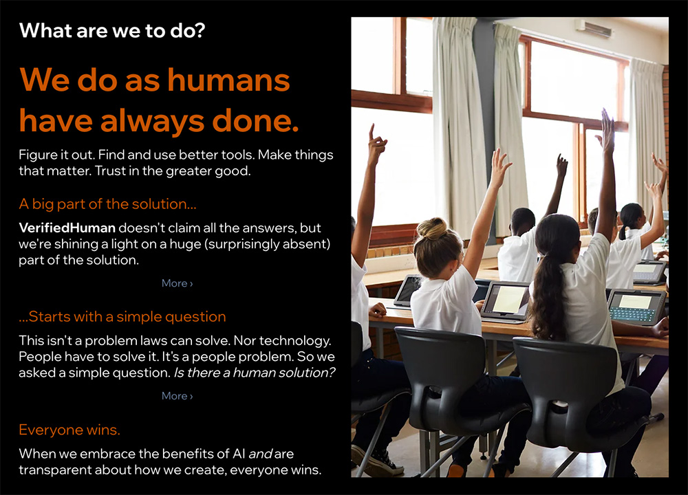 VerifiedHuman website copywriting